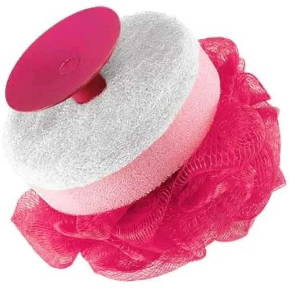Bath Pouf With Holder